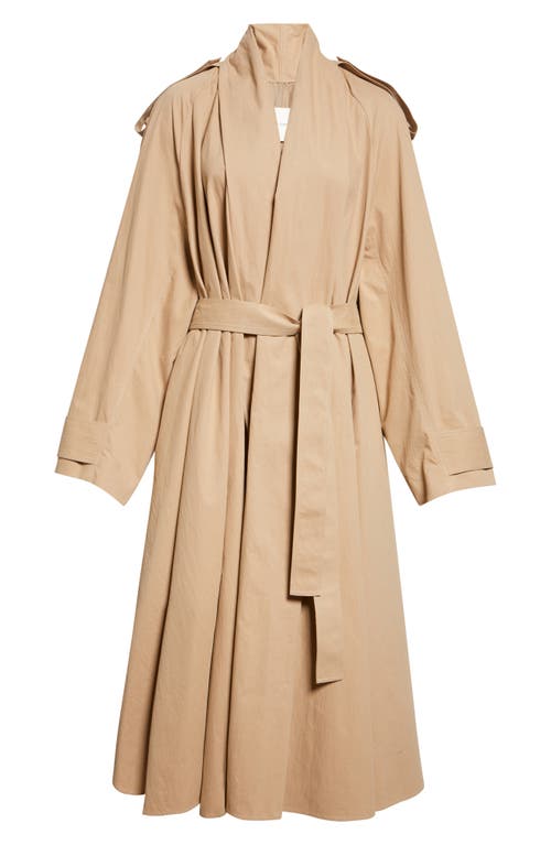 Gia Studios Dune Belted Trench Coat In Brown
