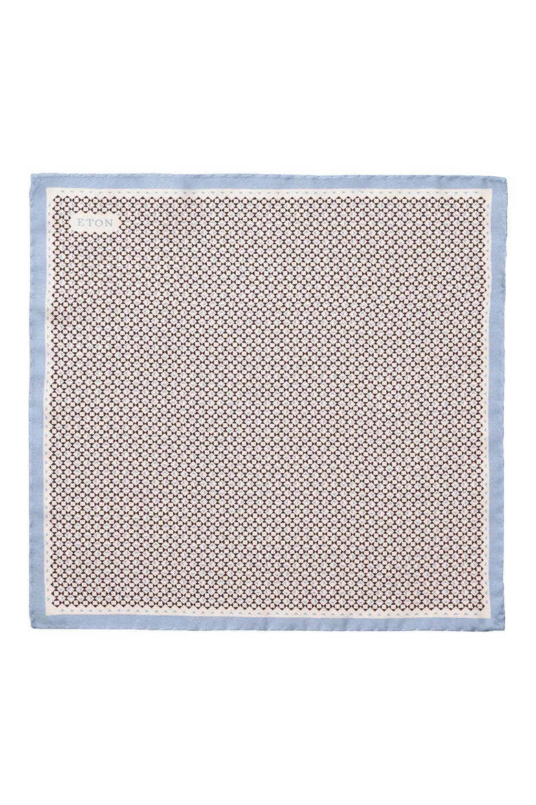 Geometric Print Silk Twill Pocket Square, Alternate, color, MEDIUM RED