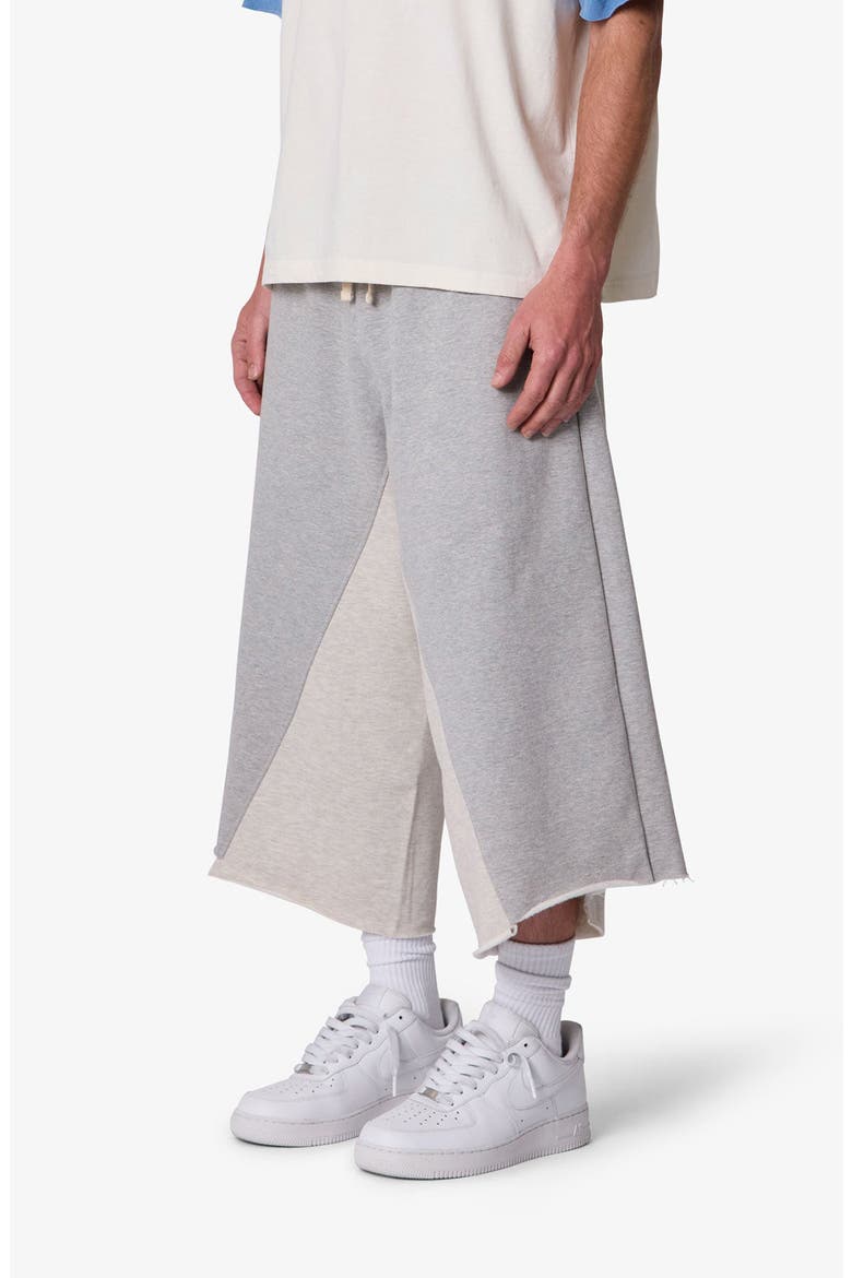 Extra Long Paneled Sweatshorts, Alternate, color, HEATHER GREY