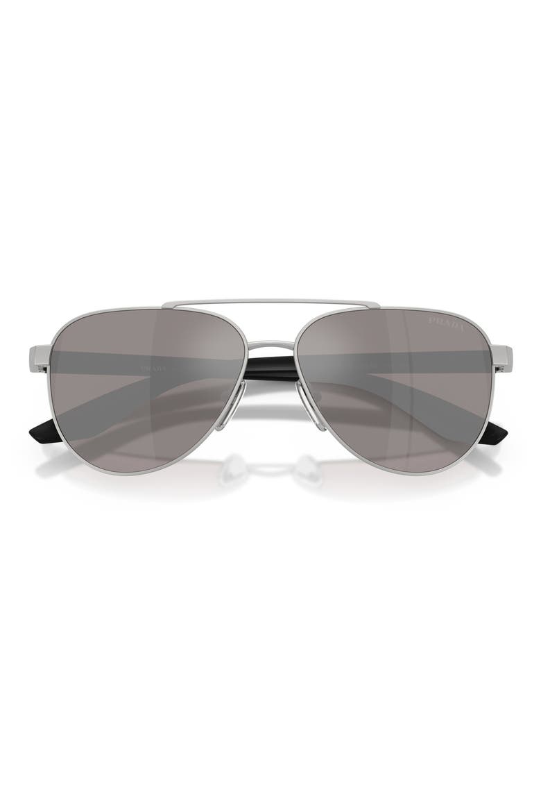 58mm Pilot Sunglasses, Alternate, color, MATTE GREY