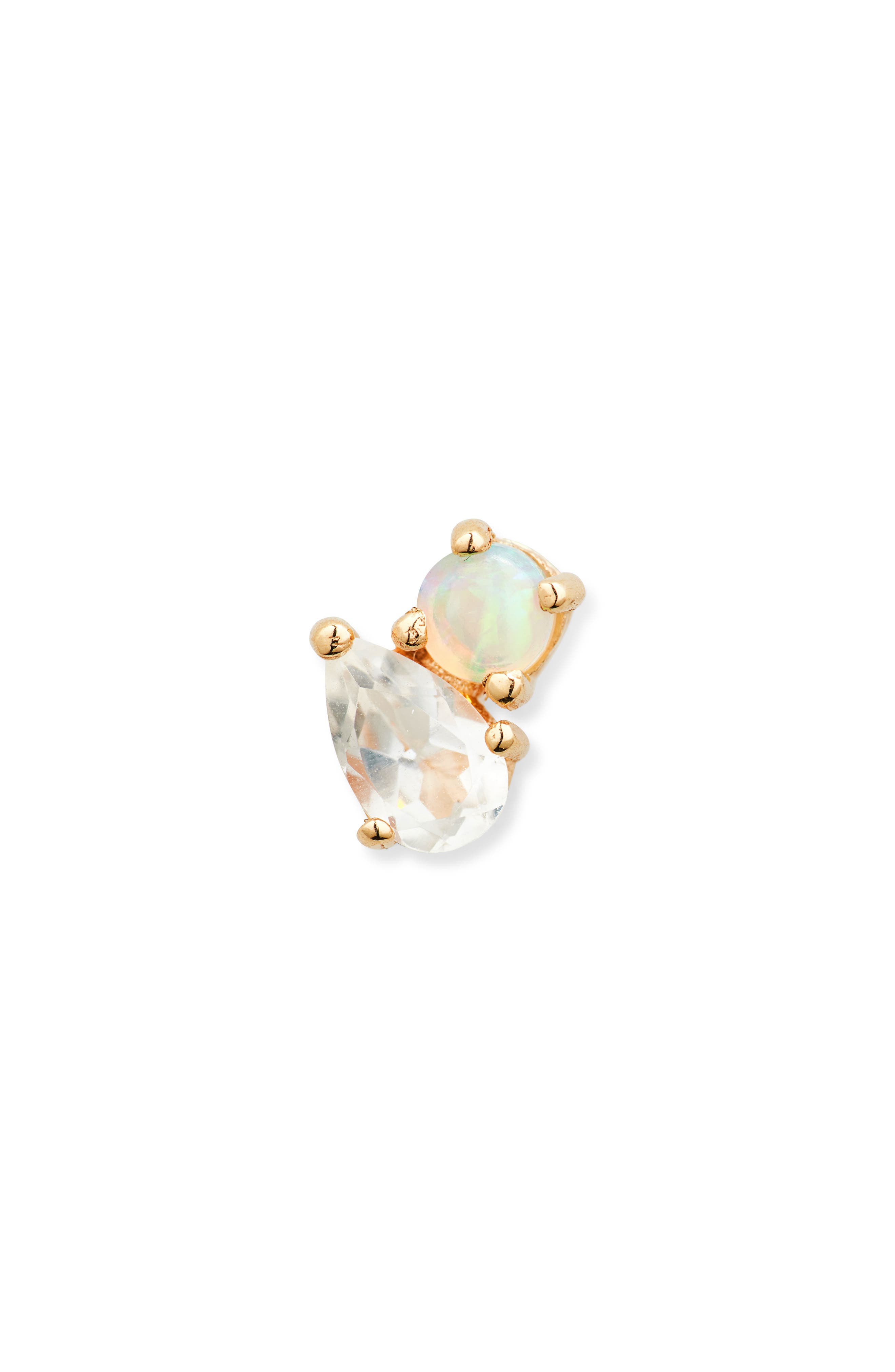 Anzie x Mel Soldera Jumelle Single Stud Earring in Gold/left 