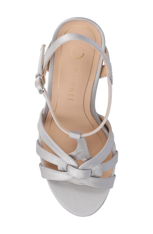 Journee Collection Valry Strappy Sandal In Satin/silver