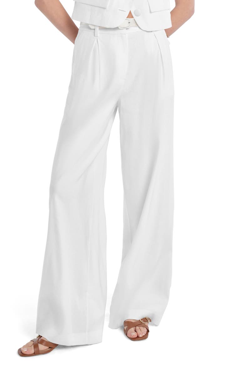 Favorite Daughter The Miranda Wide Leg Linen Blend Pants, Main, color, White