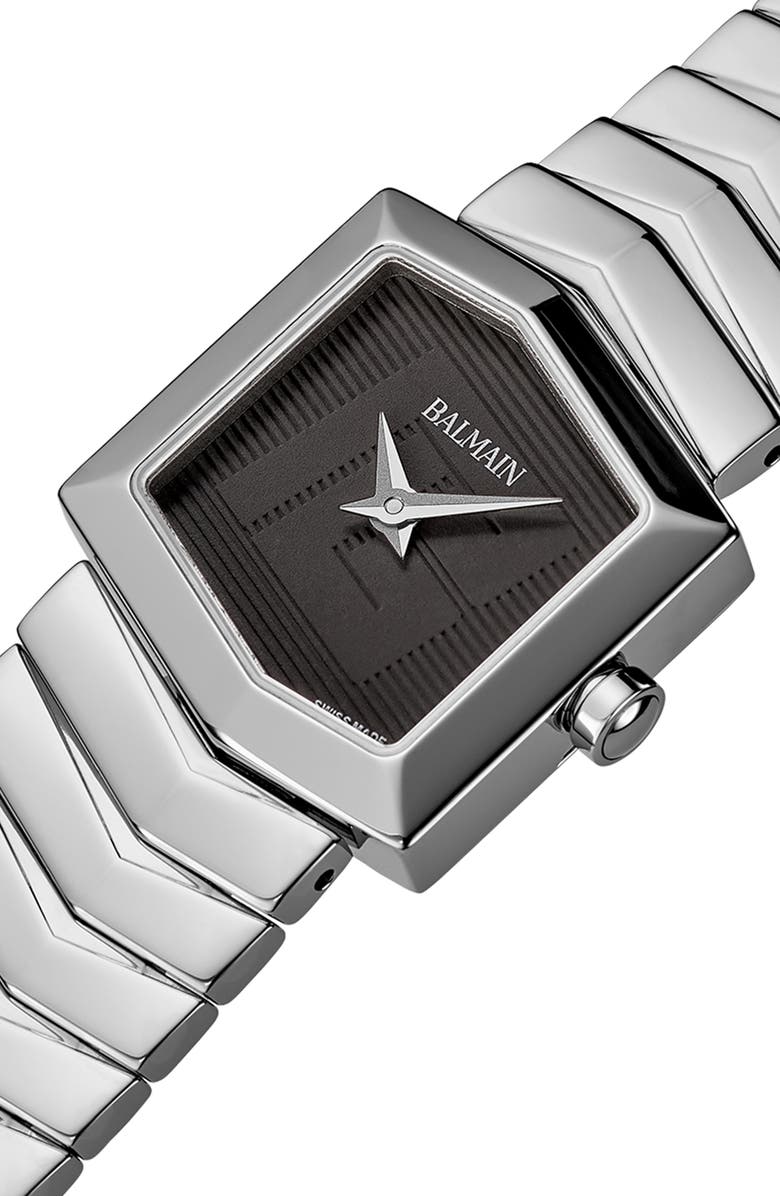 Balmain Taffetas Hexagonal Bracelet Watch, 23mm, Alternate, color, Stainless Steel