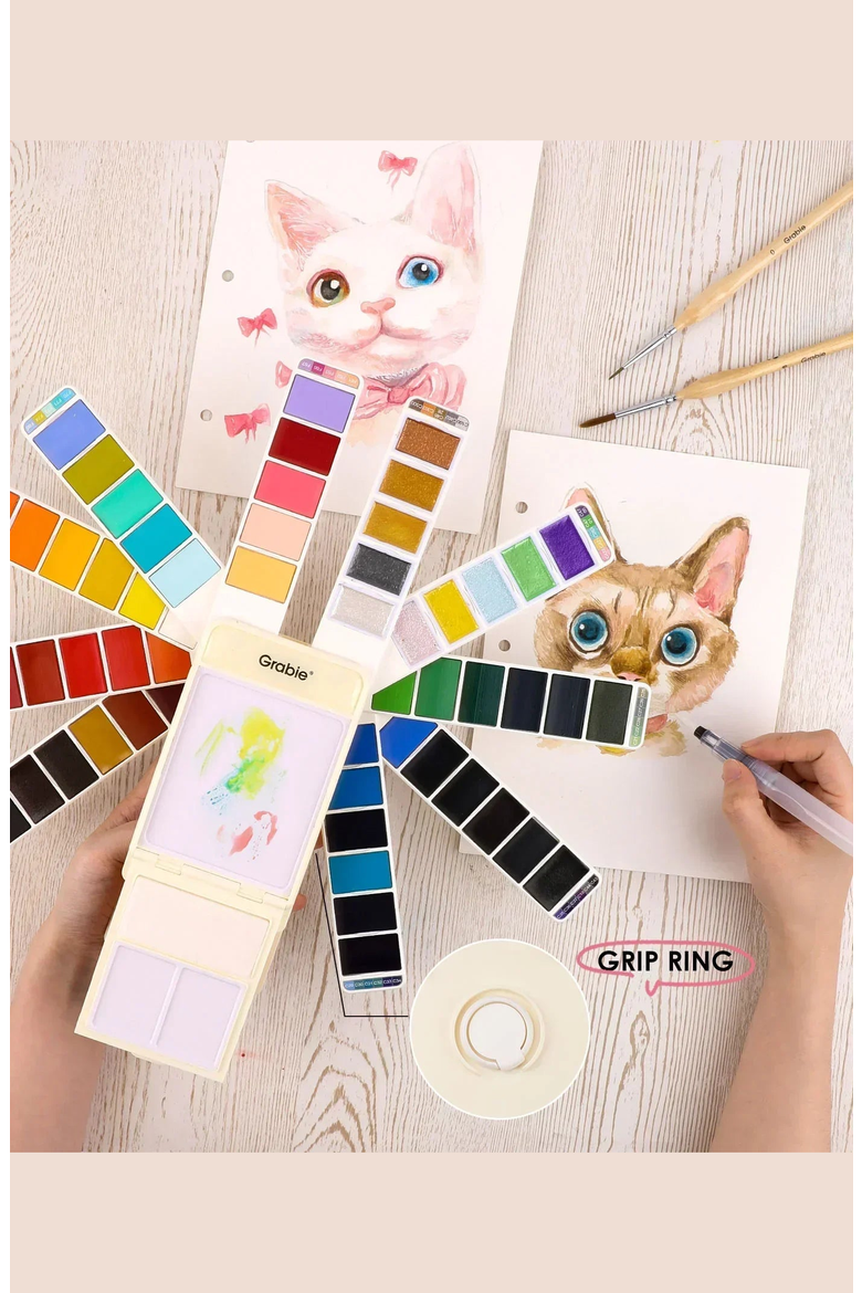 Foldable Watercolor Set, Alternate, color, Ivory
