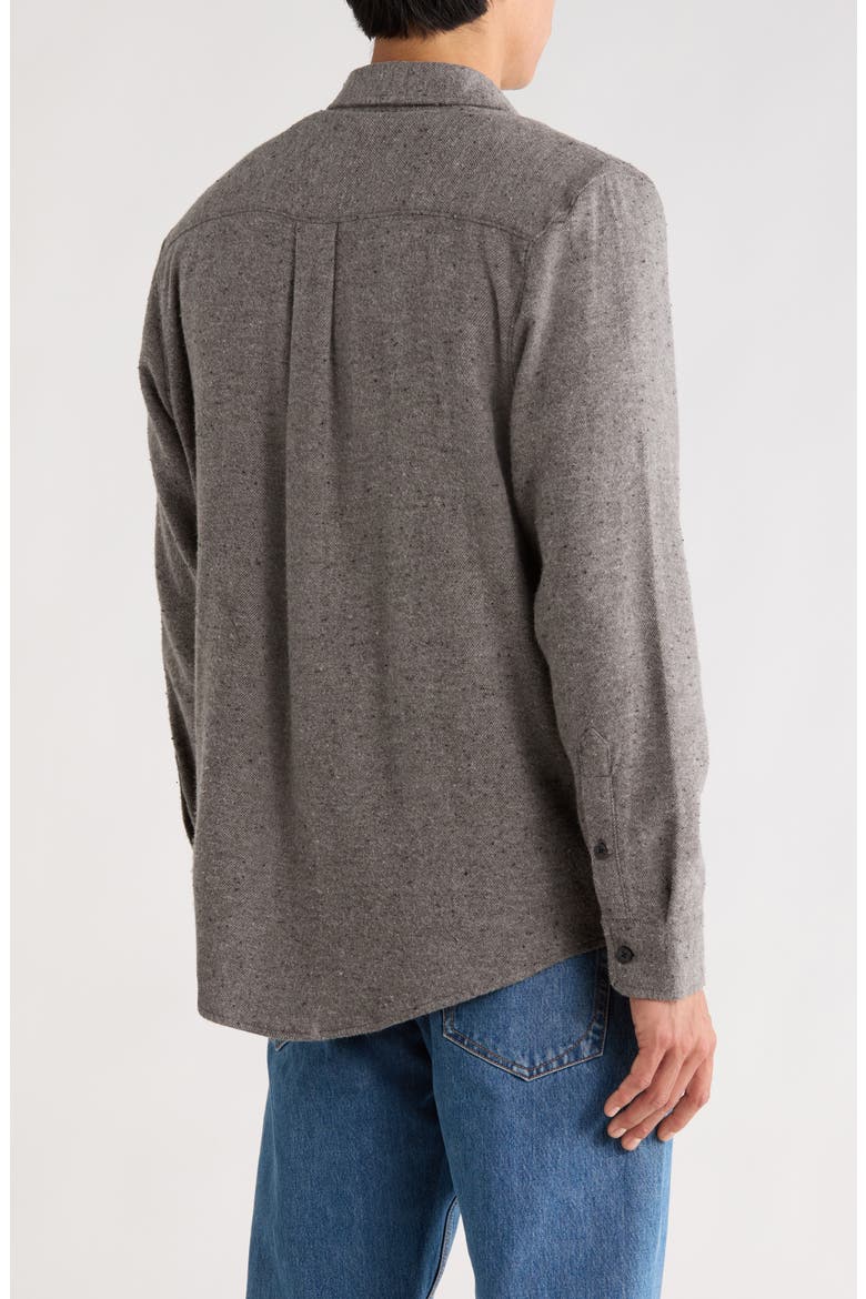 Donegal Flannel Button-Up Shirt, Alternate, color, GREY-BLACK RAVEN