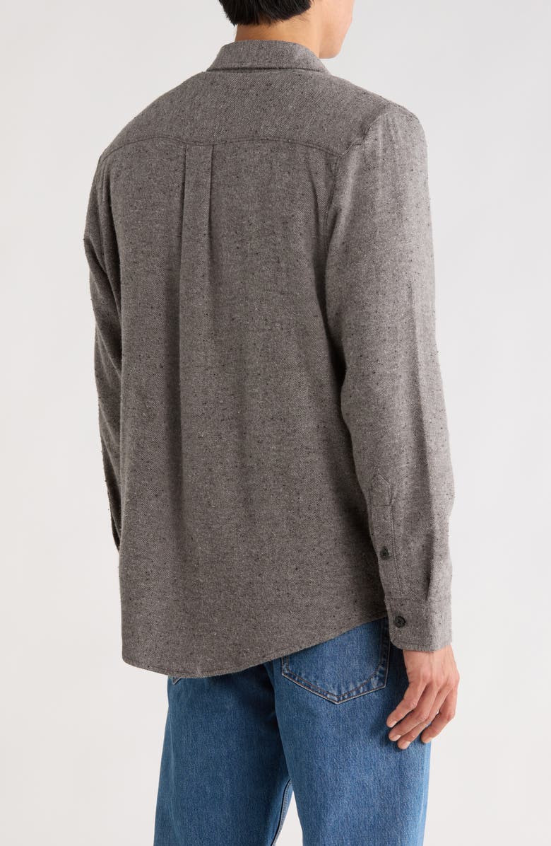 Treasure & Bond Donegal Flannel Button-Up Shirt, Alternate, color, Grey-Black Raven