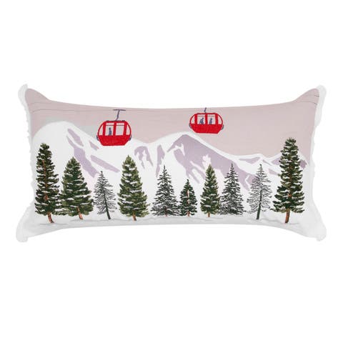 Ski Lift Indoor Lumbar Mini Lumbar Accent Pillow 14" x 26"