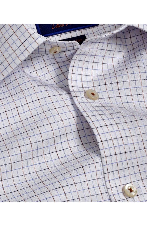 David Donahue Regular Fit Cotton Dress Shirt In White/dune