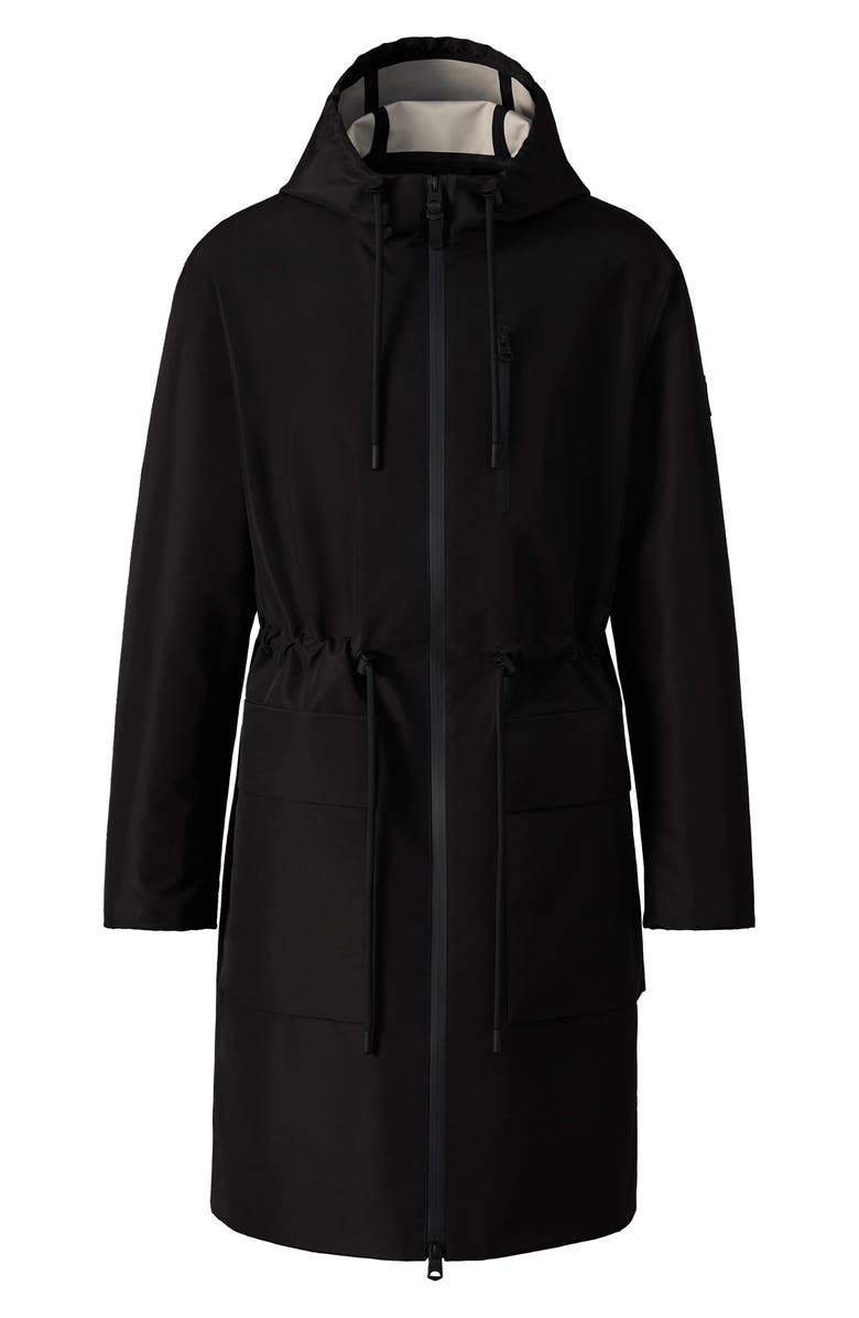 Mackage Broden-Z Long Hooded Raincoat, Alternate, color, Black-Trench