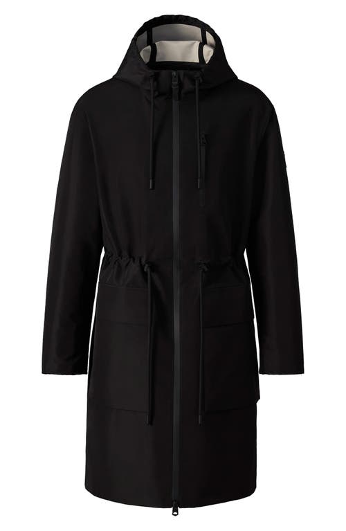 Mackage Broden-z Long Hooded Raincoat In Black-trench