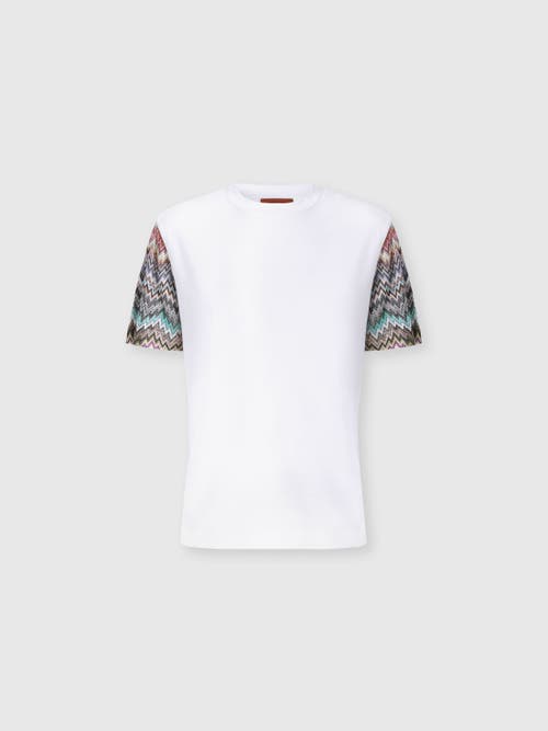 Missoni Short Sleeve T-shirt With Snake Pattern Insert In White