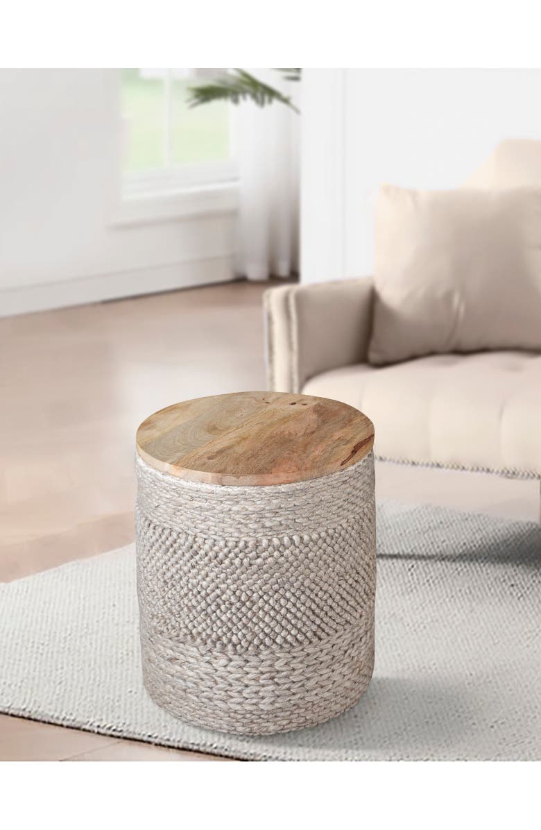 Anaya Textured Handwoven Storage Side Table, Alternate, color, 