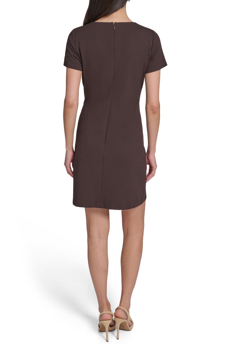 Scuba Crepe Shift Dress, Alternate, color, MINK/BLACK