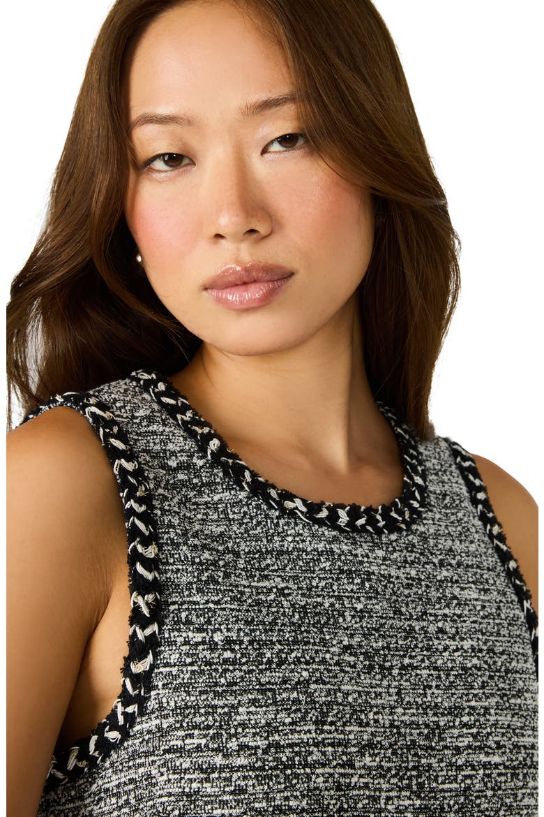 Karenna Tweed A-Line Dress, Alternate, color, BLACK/ WHITE