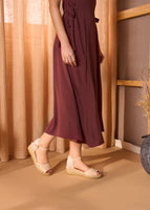Viscata Cavall Canvas Espadrille Sandal Wedges In Beige