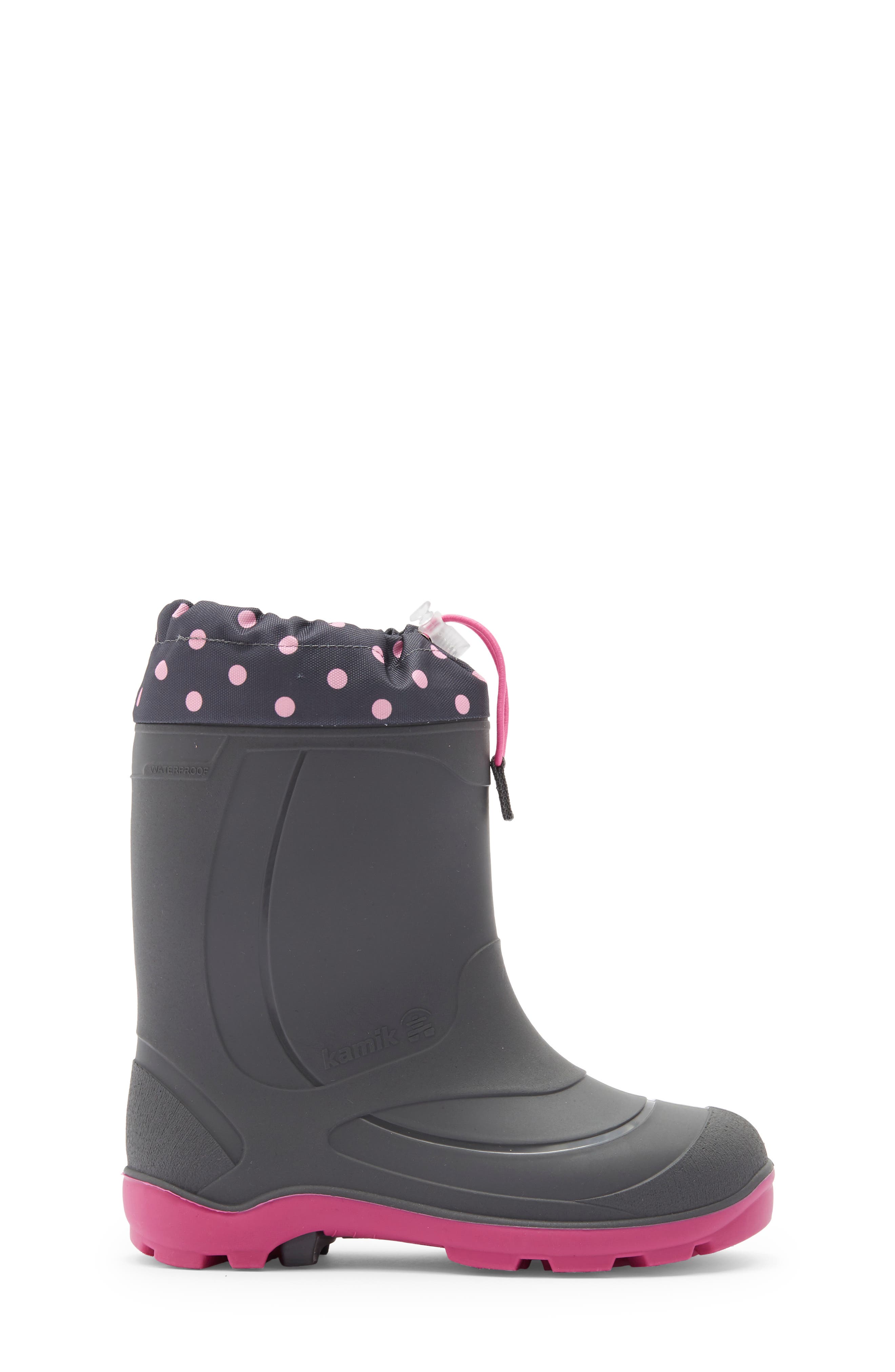 Kamik Kids' Snobuster 2 Waterproof Snow Boot, Alternate, color, Charcoal/ Magenta