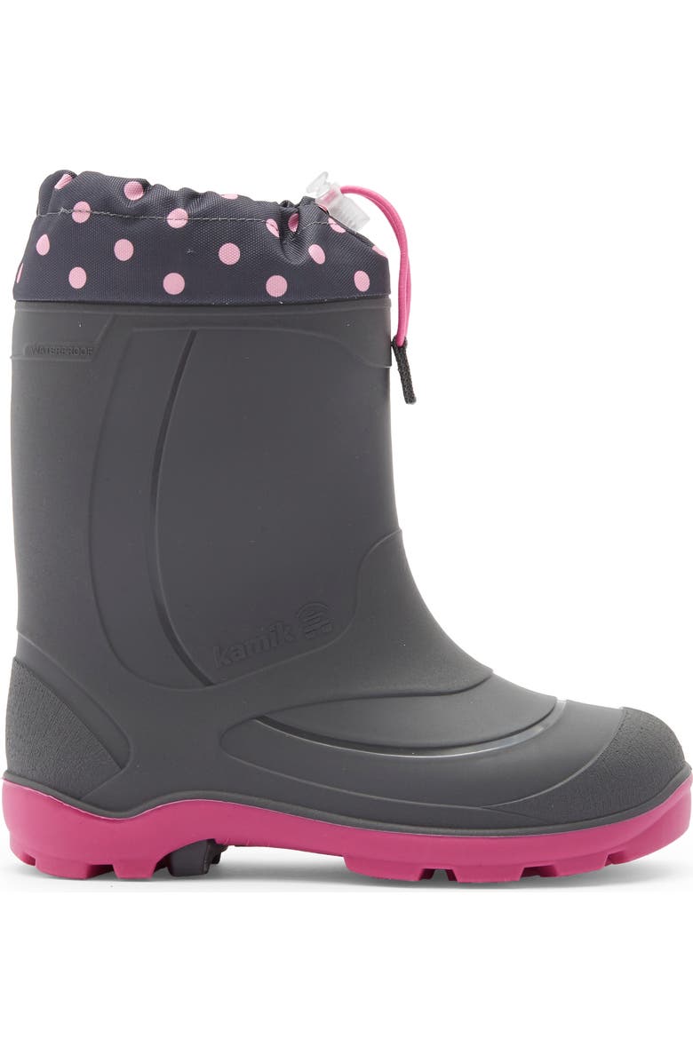 Kamik Kids' Snobuster 2 Waterproof Snow Boot, Alternate, color, Charcoal/ Magenta