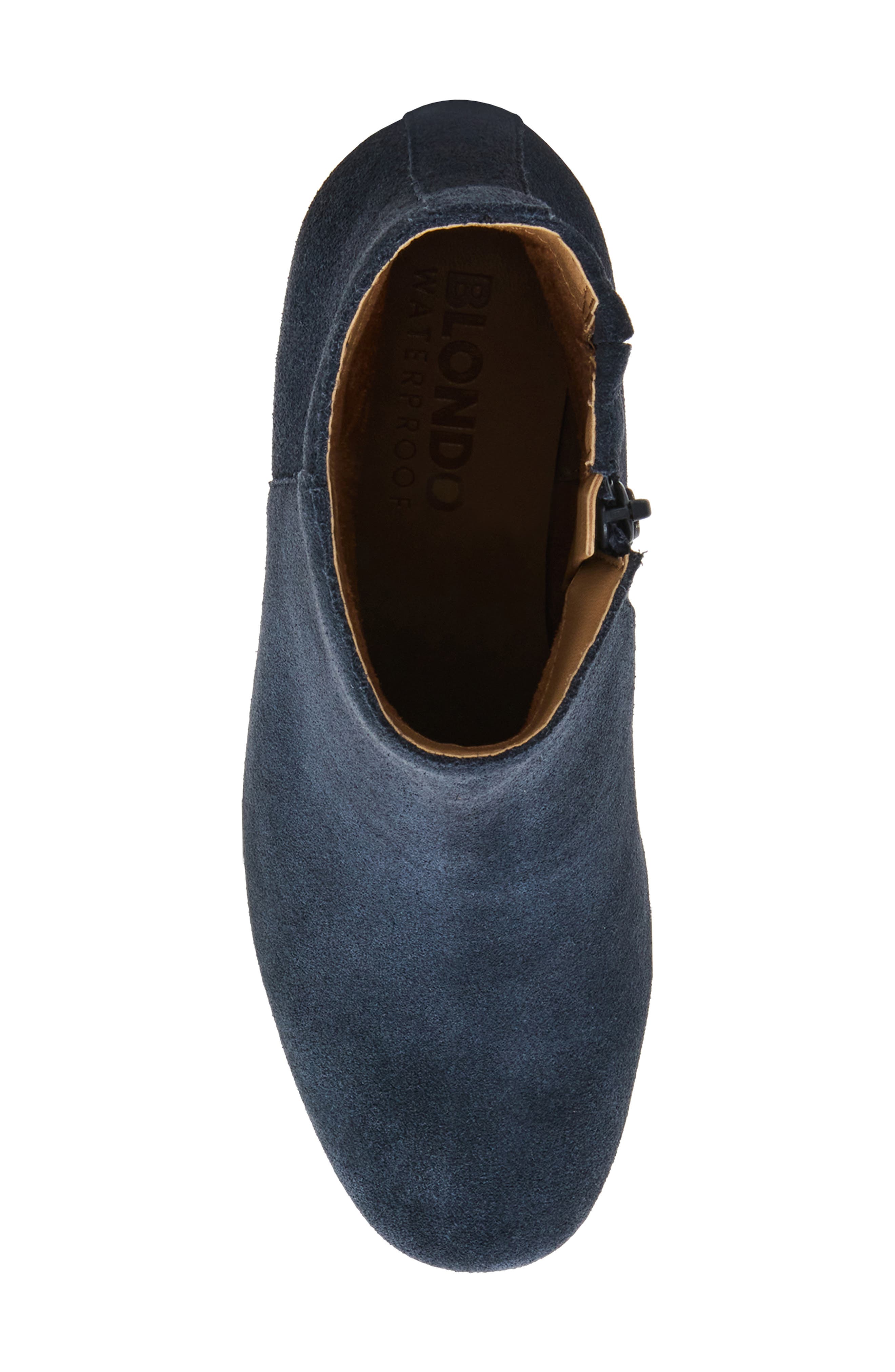 Blithe Waterproof Leather Wedge Bootie, Alternate, color, NAVY SUEDE