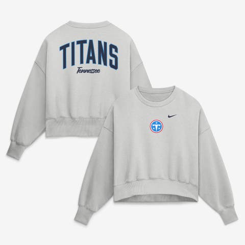 Women's Nike  Gray Tennessee Titans Oversized Primetime Phoenix Fleece Sweatshirt
