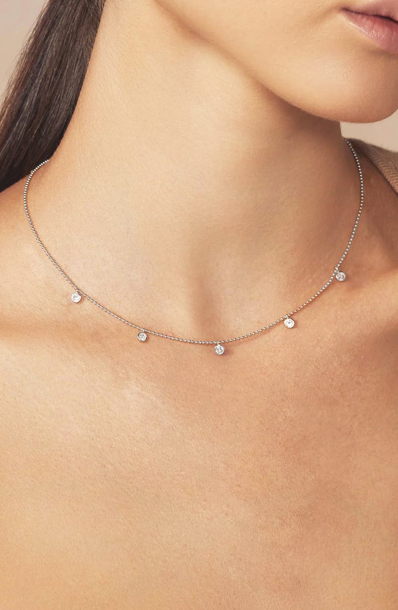 Bearfruit Jewelry Sterling Silver 18k Gold Plated Callie Necklace Dainty Trendy Minimal, Alternate, color, Silver