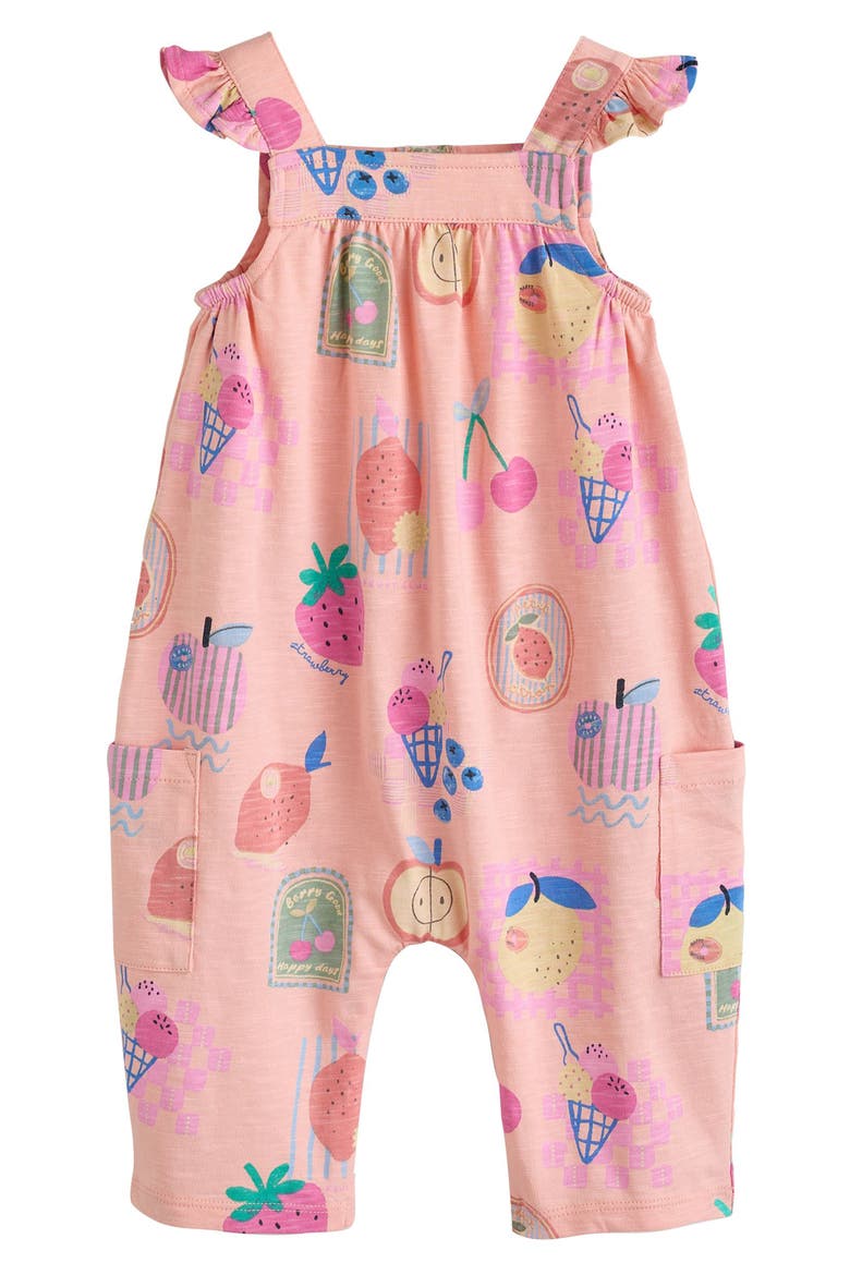 Fruit Print Romper, Main, color, PINK