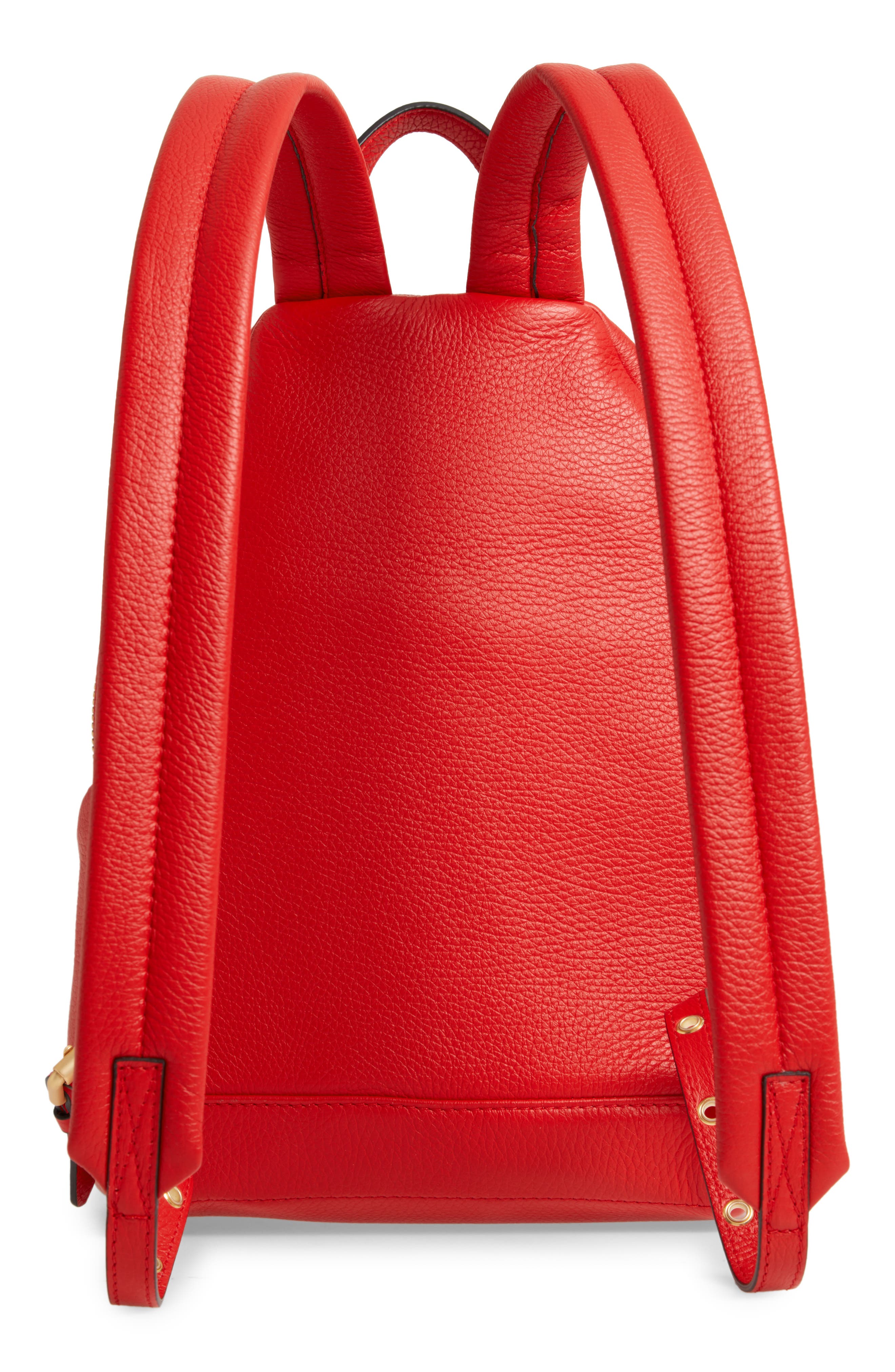 Moschino Logo Leather Backpack, Alternate, color, 