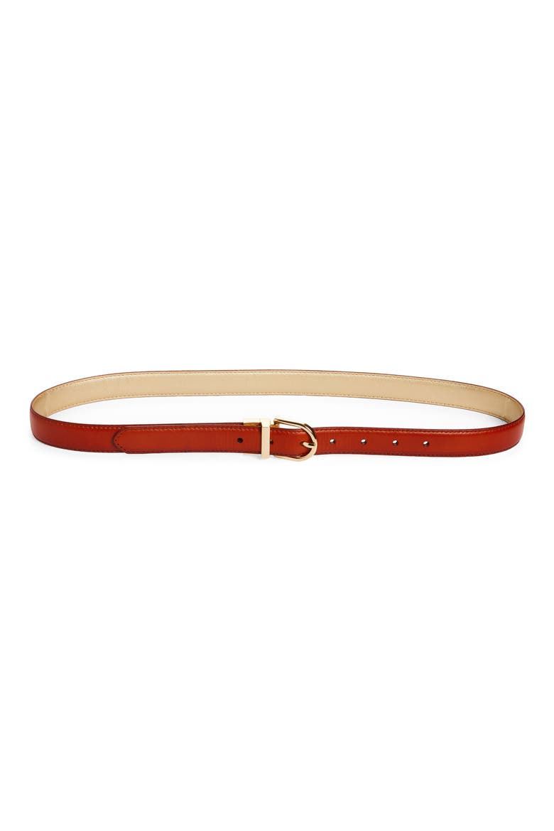 Nora Reversible Metallic Leather Belt, Main, color, COGNAC- GOLD