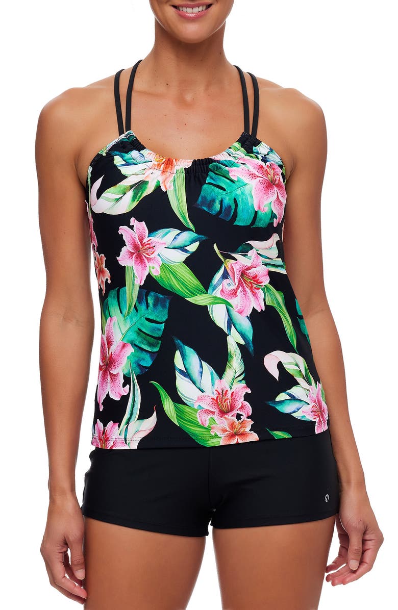 NEXT BY ATHENA Keoki Plams Third Eye Tankini Top, Main, color,