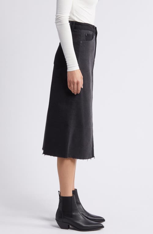Rails Highland Two-tone Denim Midi Skirt In Black Patchwork