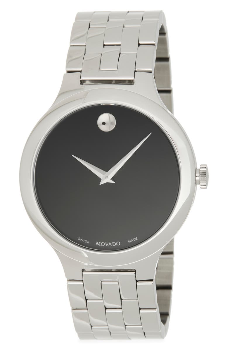 Movado Veturi Museum Dot Bracelet Watch, 32mm, Main, color, Black
