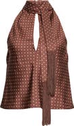 POSSE Phoebe Polka Dot Keyhole Halter Neck Top