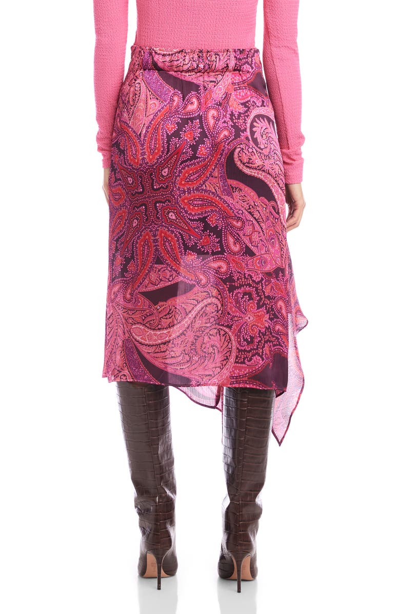 FIFTEEN TWENTY Ceylon Paisley Crinkle Satin Skirt, Alternate, color, Paisley