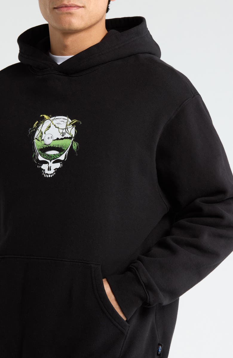 Malbon Golf Grateful Dead Fesque Cotton Graphic Hoodie, Alternate, color, Black