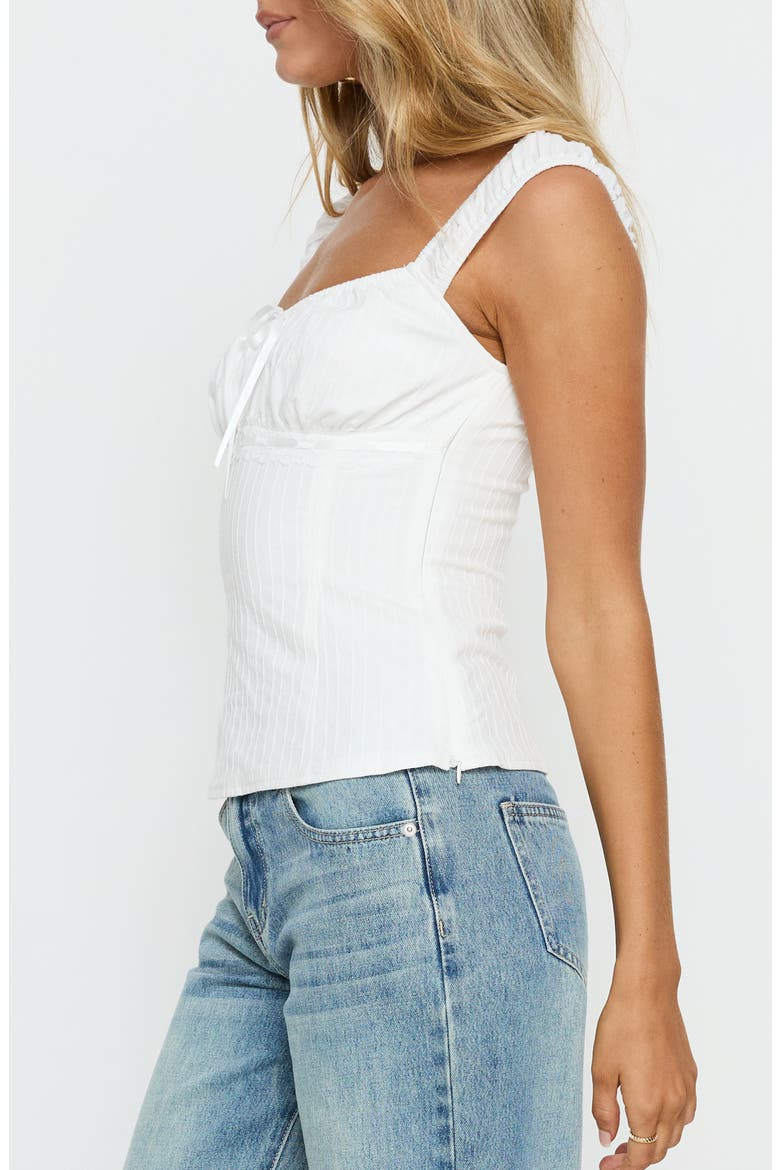 Garconne Textured Lace Trim Cotton Top, Alternate, color, WHITE
