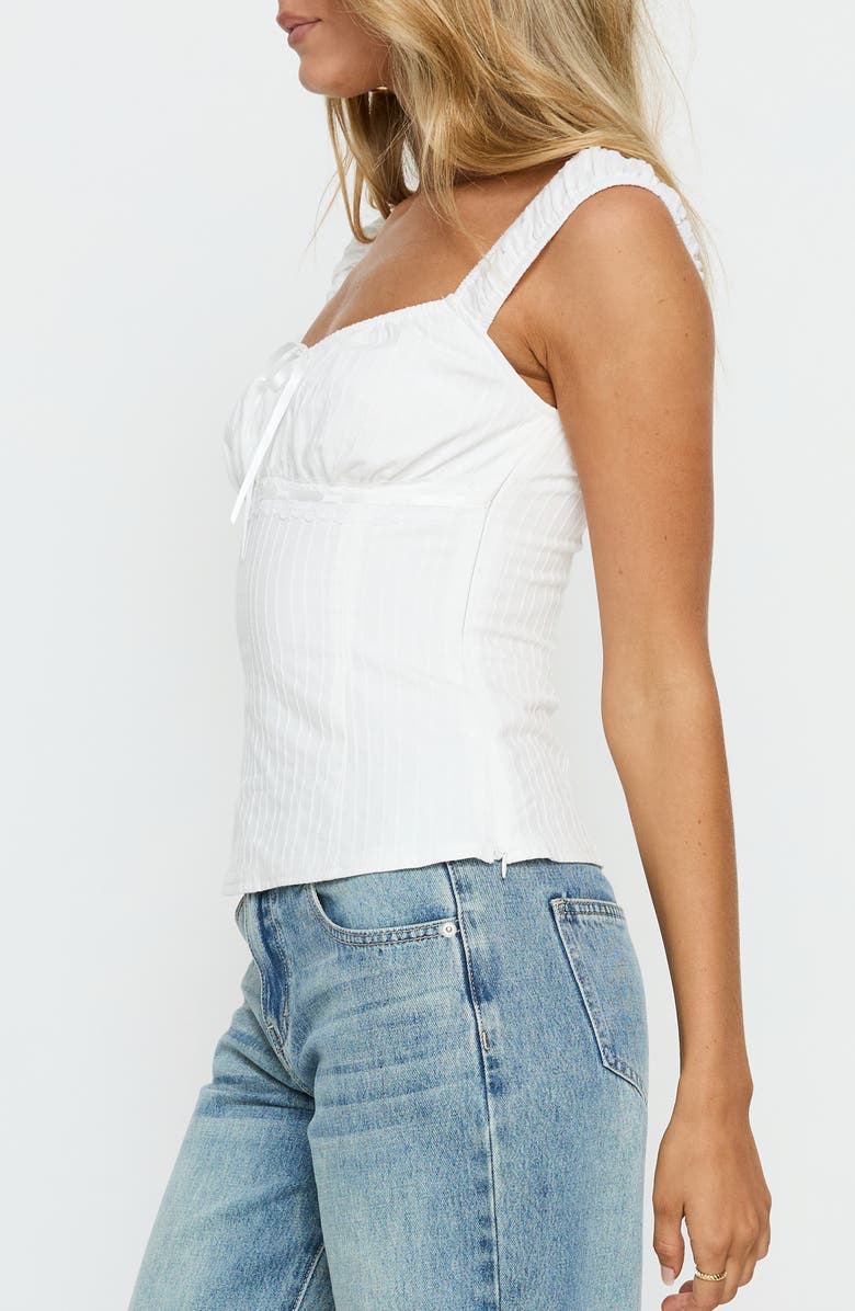 Princess Polly Garconne Textured Lace Trim Cotton Top, Alternate, color, White