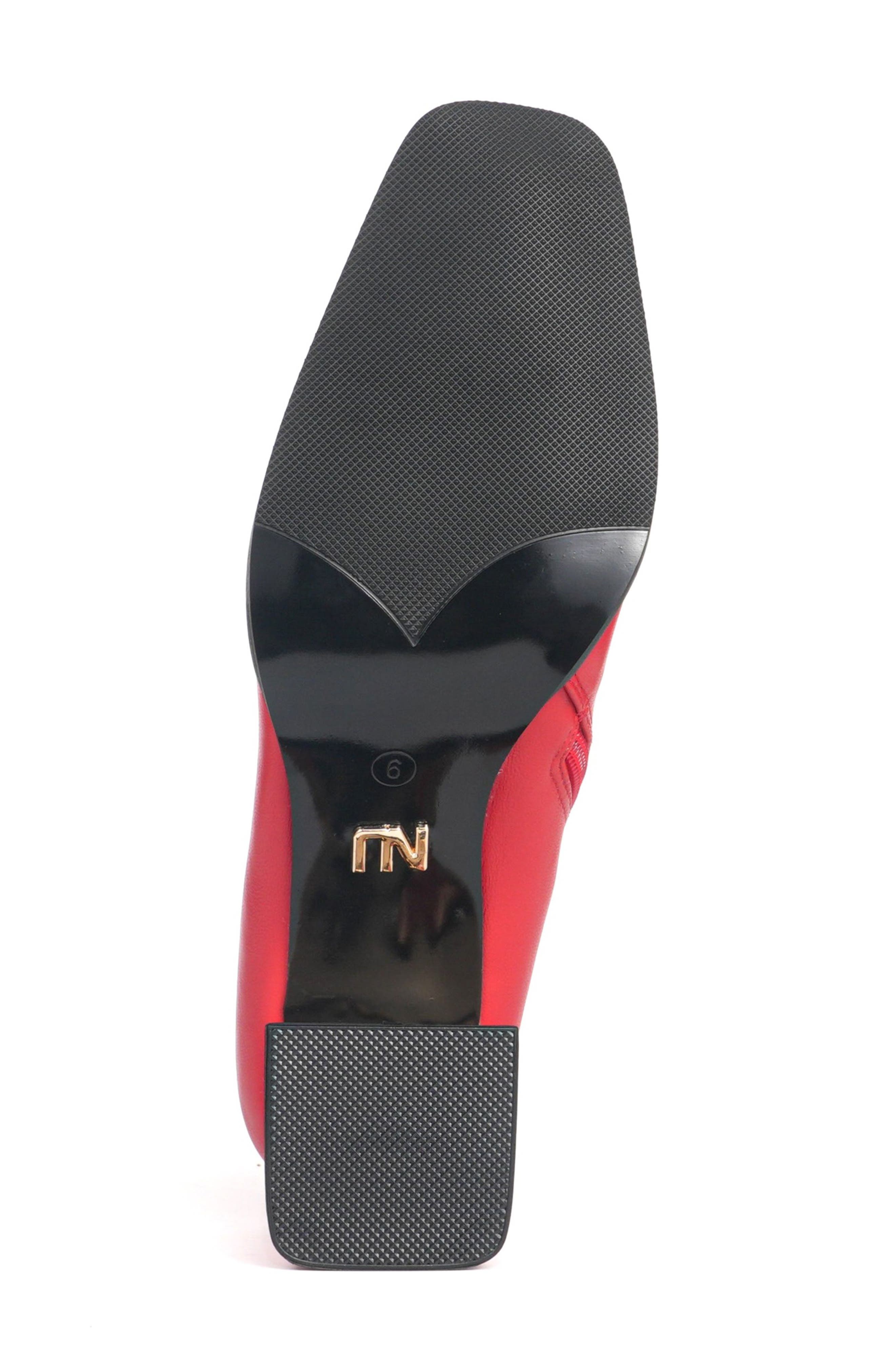 Terry Square Toe Boot, Alternate, color, RED