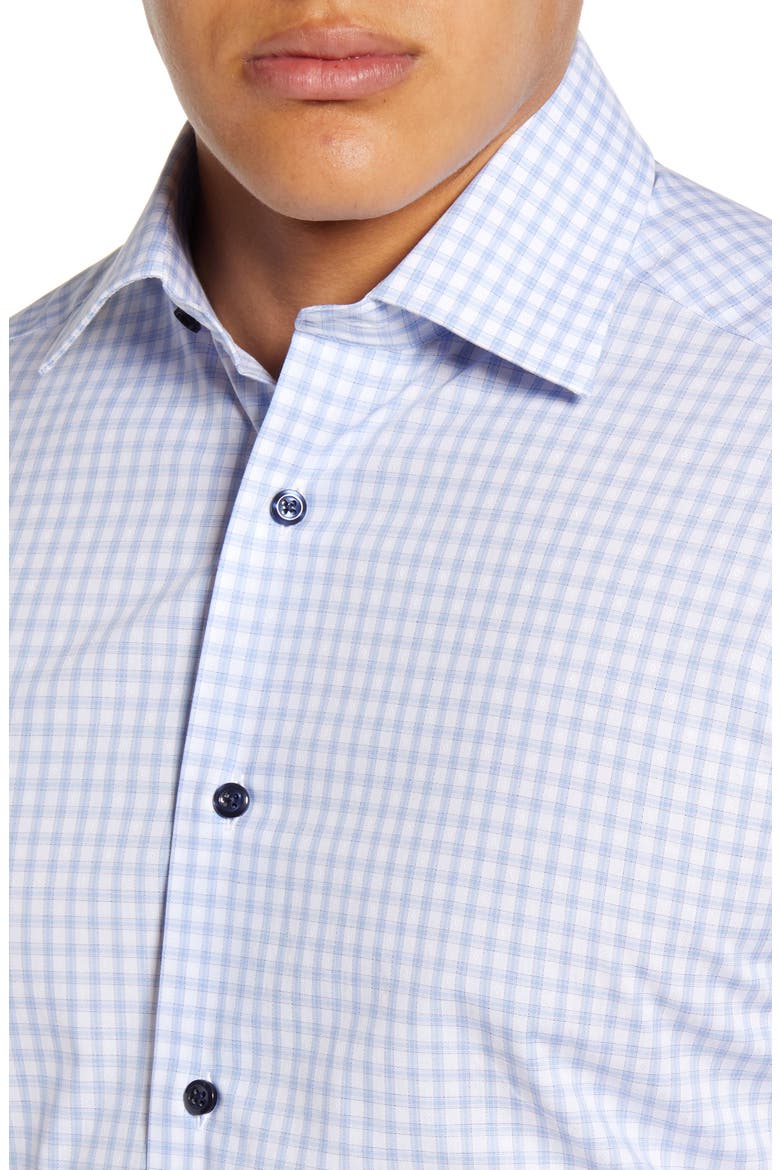 Slim Fit Check Dress Shirt, Alternate, color, WHITE/BLUE