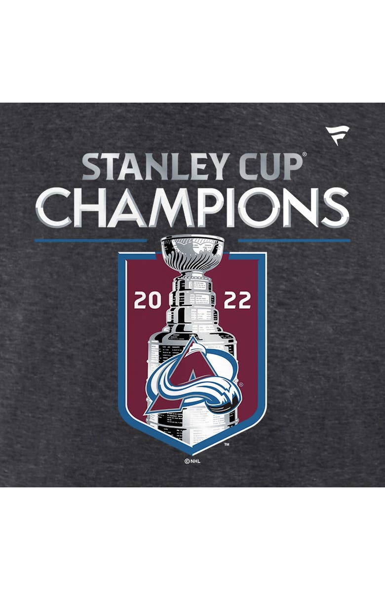 FANATICS Men's Fanatics Branded Heathered Charcoal Colorado Avalanche 2022 Stanley Cup Champions Big & Tall Locker Room T-Shirt, Alternate, color, 