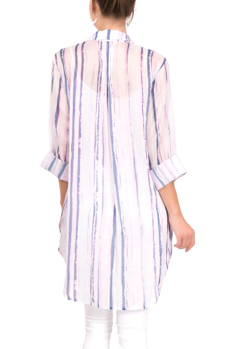 Everyday Ritual Rick Floral Cotton & Silk Blend Sleep Shirt, Alternate, color, Lanai Tie Dye