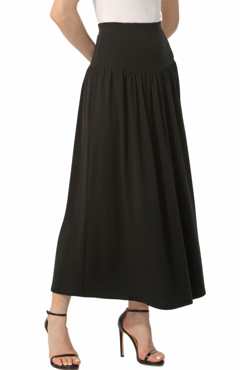 Kimi & Kai Women's Tiered Maxi Skirt, Alternate, color, Black