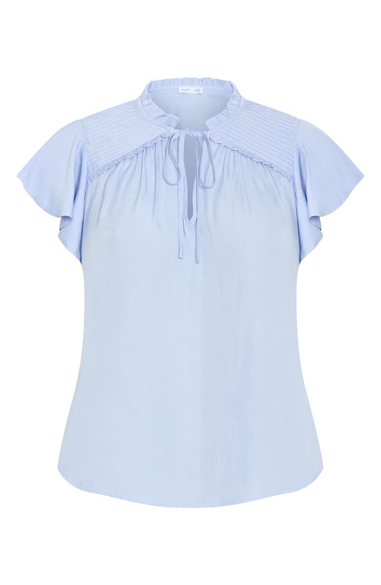City Chic Drama Queen Woven Shirt, Alternate, color, Sky