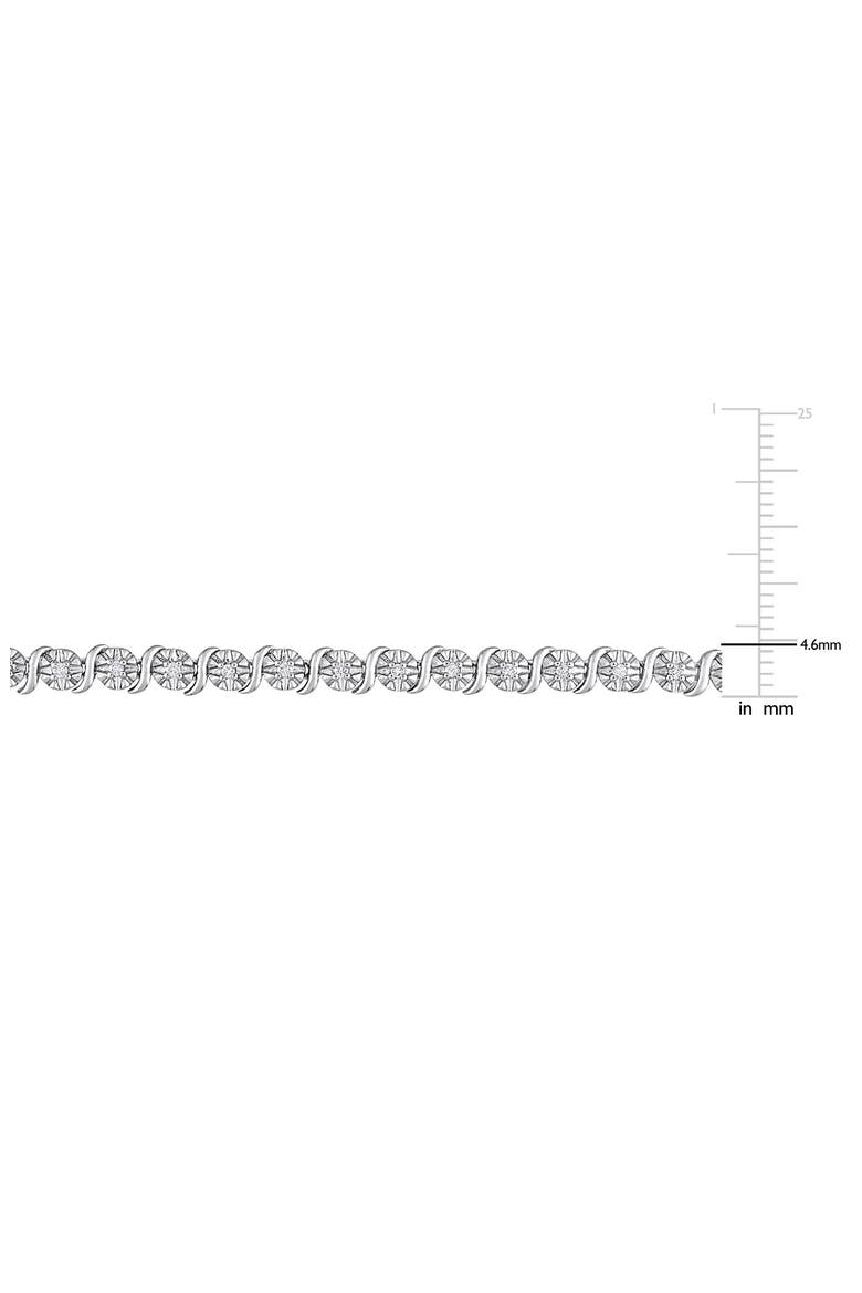 Diamond Tennis Necklace & Bracelet Set - 1.48ct., Alternate, color, SILVER