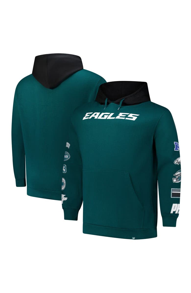 FANATICS Men's Fanatics Green Philadelphia Eagles Big & Tall Patched Out Pullover Hoodie, Main, color, Green