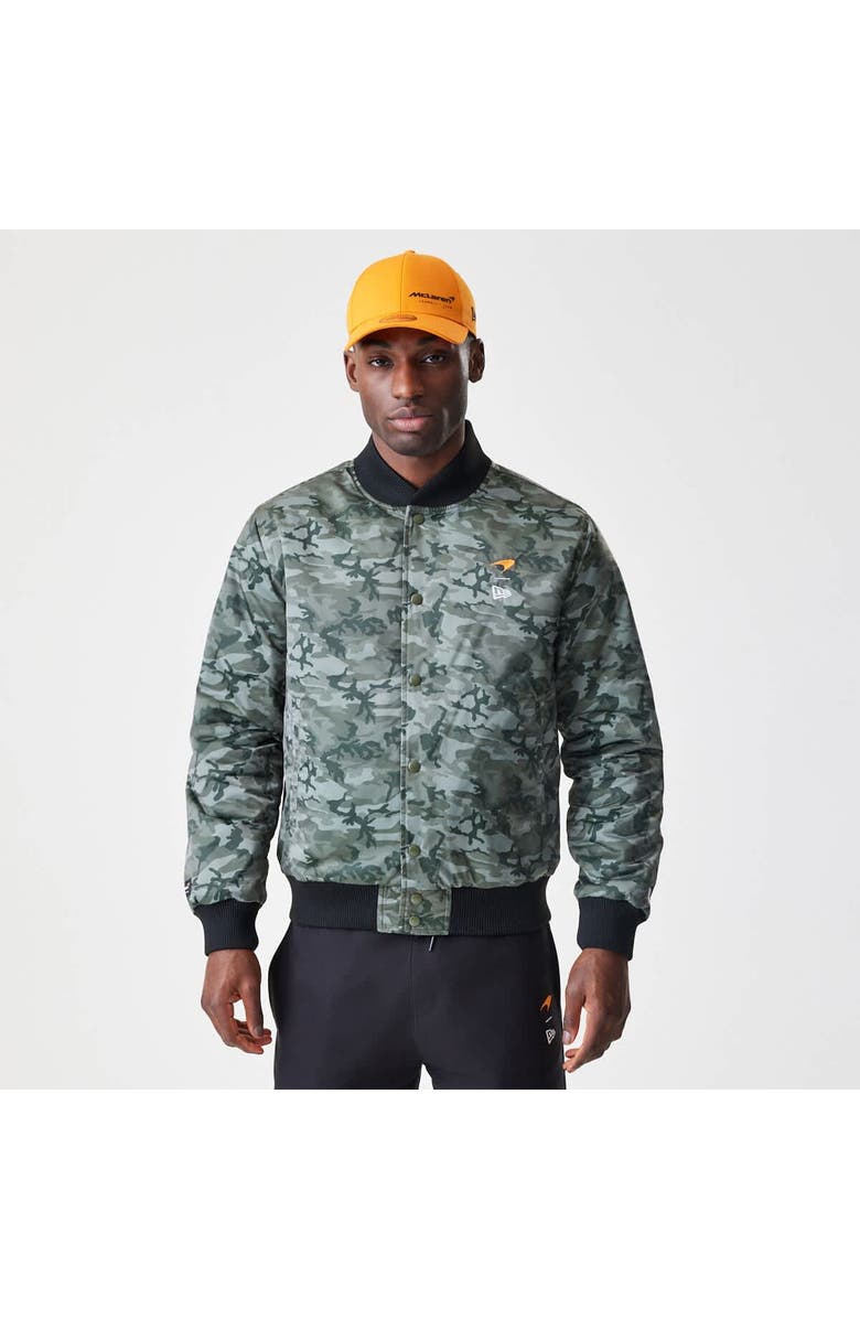 New Era Men's New Era  Camo/Black McLaren F1 Team Reversible Full-Snap Bomber Jacket, Alternate, color, 
