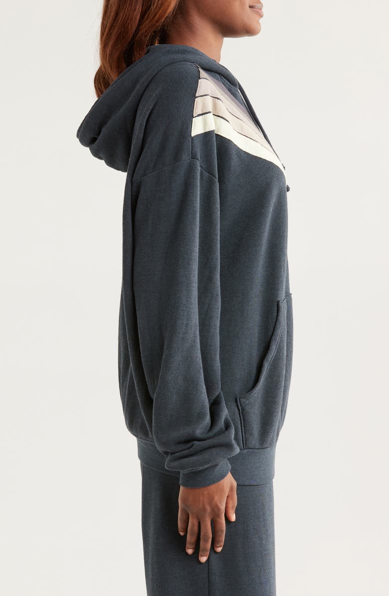 Aviator Nation Cross Stripe Hoodie, Alternate, color, Charcoal/ Charcoal