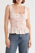 Elodie Gingham Shirred Peplum Tank