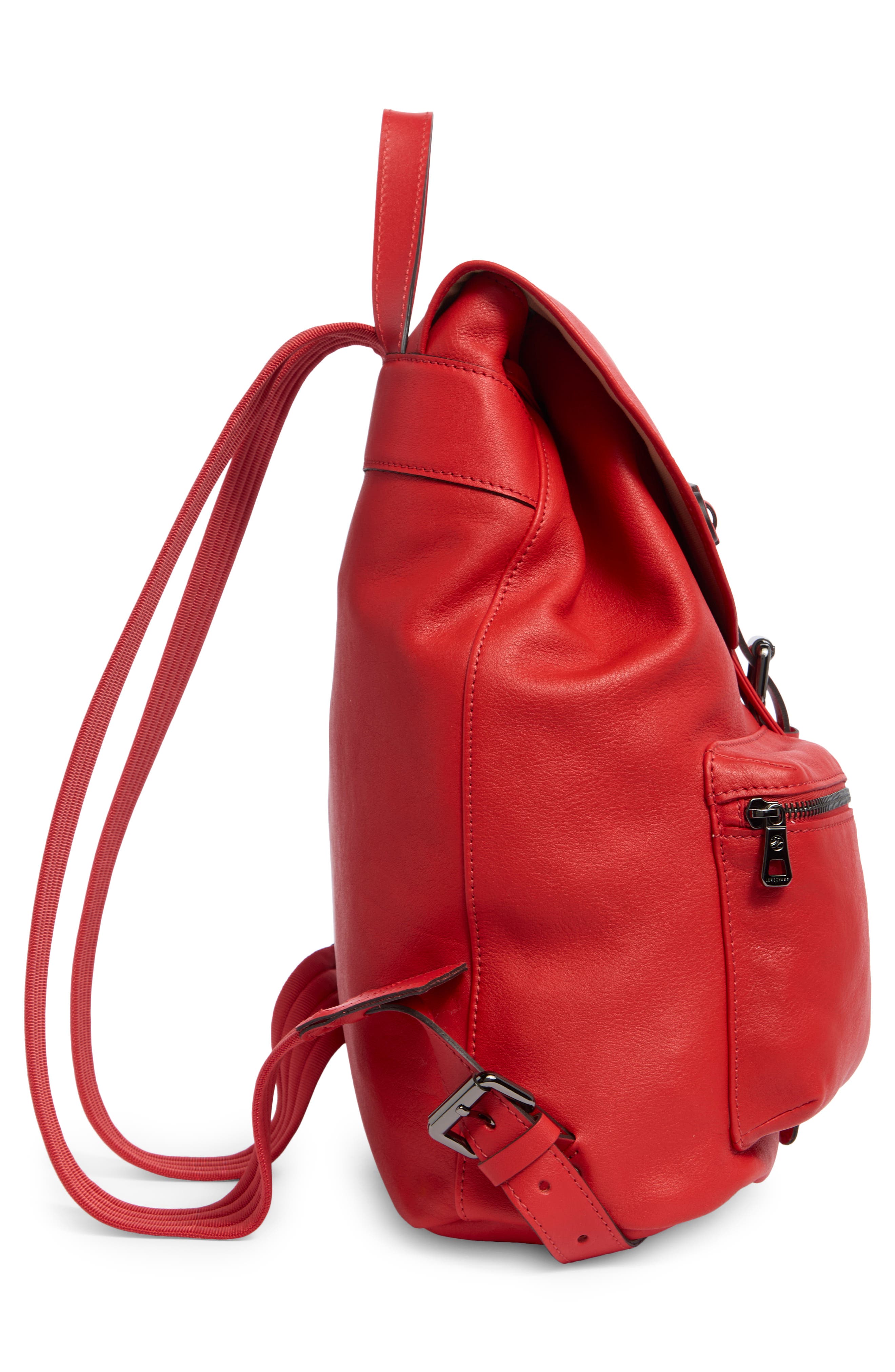 Longchamp Medium 3D Leather Backpack, Alternate, color, Vermilion