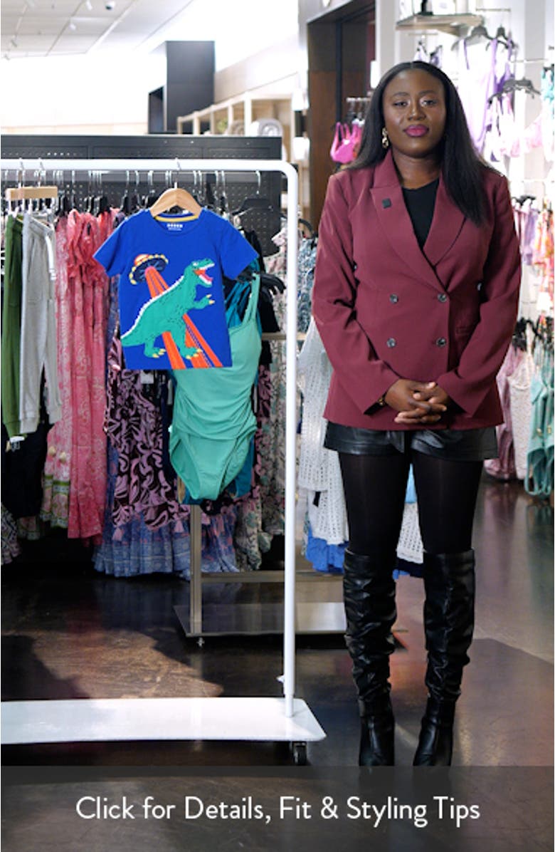 Kids' UFO Dinosaur Appliqué T-Shirt, sales video thumbnail