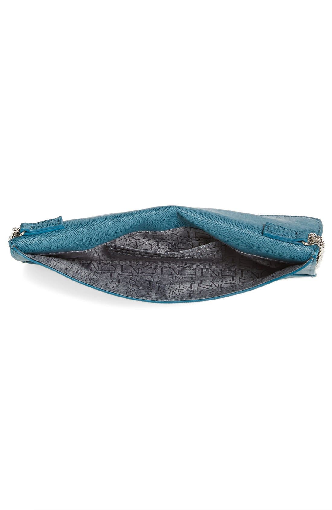 Danielle 'Adeline' Laser Cutout Clutch, Alternate, color, TEAL